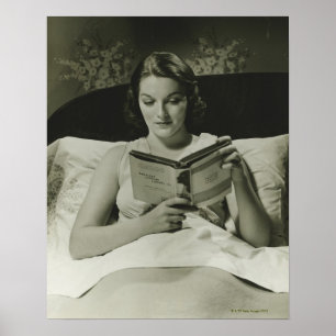 Woman Reading Book Poster