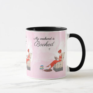 Woman Reading Books Mug