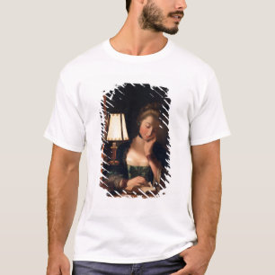 Woman Reading by a Paper-bell Shade, 1766 (oil on T-Shirt