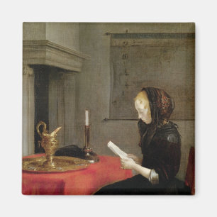 Woman Reading, c.1662 Magnet