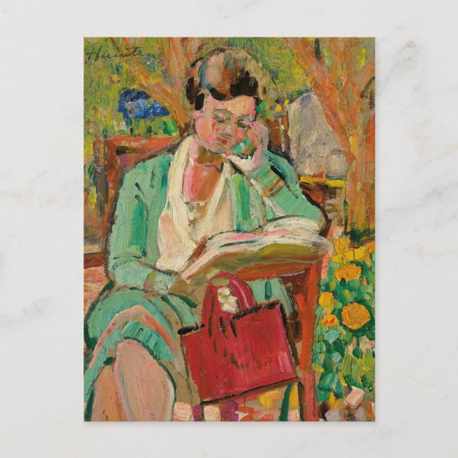 Woman Reading | George Leslie Hunter Postcard (Front)