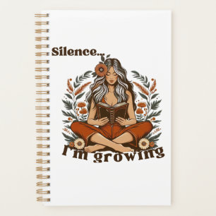 Woman reading in silence – Bohemian floral design  Planner