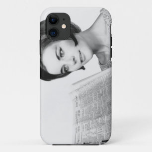 Woman Reading Newpaper iPhone 11 Case