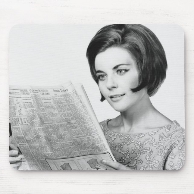 Woman Reading Newpaper Mouse Mat (Front)