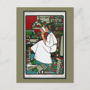 Woman Reading Postcard