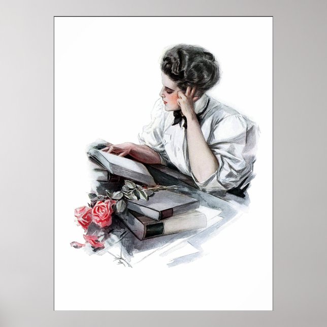 Woman reading poster (Front)