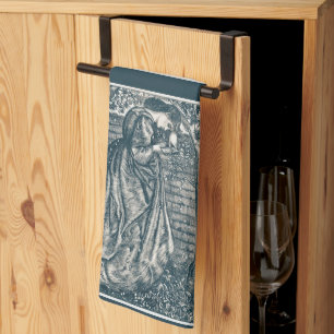 Woman Reading the n a garden Tea Towel