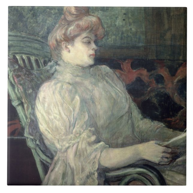 Woman Reading Tile (Front)