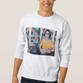 Woman Reading with Peaches Matisse Crewneck Sweatshirt