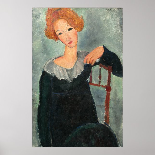 Woman Red Hair - Amedeo Modigliani Fine Art Poster (Front)