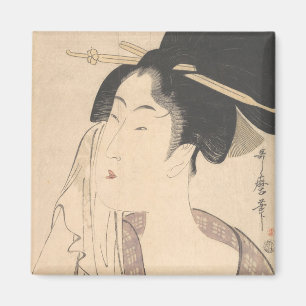 Woman Relaxing after Her Bath Magnet