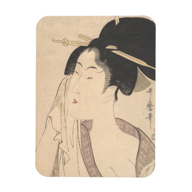 Woman Relaxing after Her Bath Magnet (Vertical)