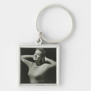 Woman Relaxing Key Ring