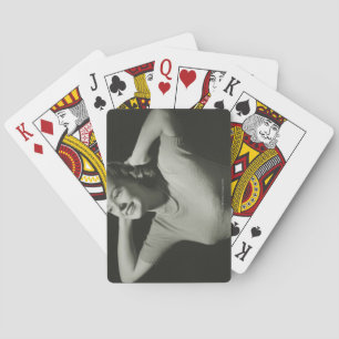 Woman Relaxing Playing Cards