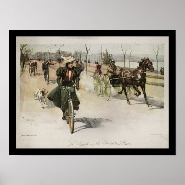Woman Riding a Bicycle 1897 Poster (Front)
