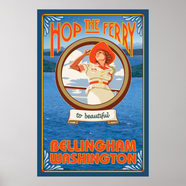 Woman Riding Ferry - Bellingham, Washington Poster (Front)
