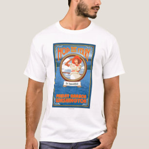 Woman Riding Ferry - Friday Harbour, Washington T-Shirt