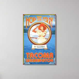Woman Riding Ferry - Tacoma, Washington Canvas Print