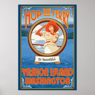 Woman Riding Ferry - Vashon Island, Washington Poster