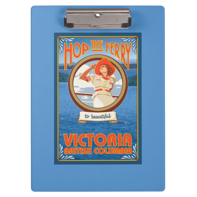 Woman Riding Ferry - Victoria, BC Canada Clipboard (Front)