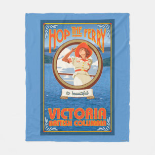 Woman Riding Ferry - Victoria, BC Canada Fleece Blanket
