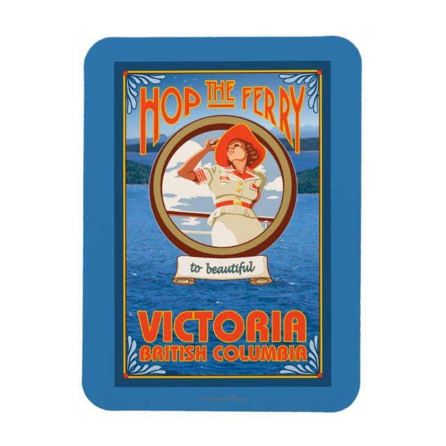 Woman Riding Ferry - Victoria, BC Canada Magnet (Vertical)