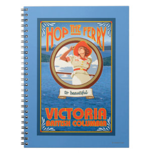 Woman Riding Ferry - Victoria, BC Canada Notebook