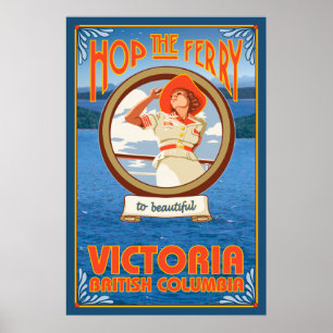 Woman Riding Ferry - Victoria, BC Canada Poster