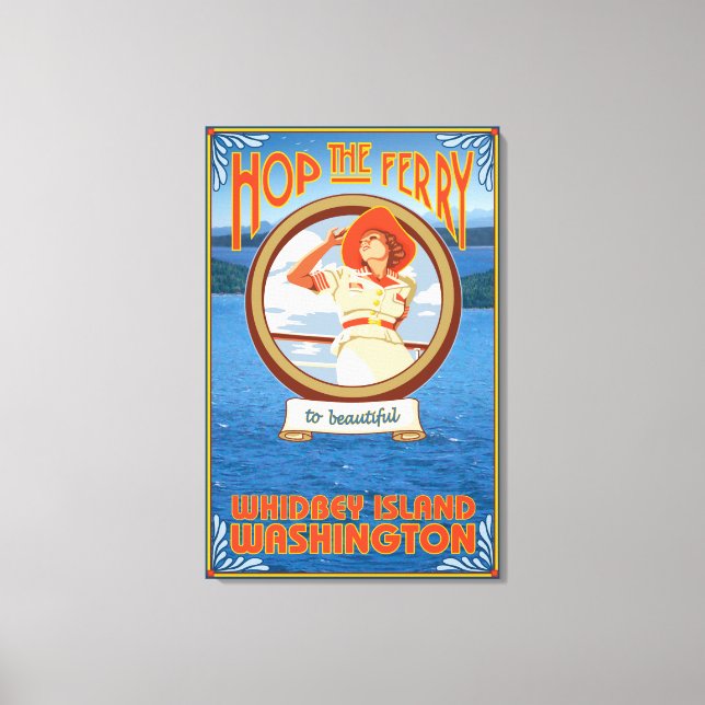 Woman Riding Ferry - Whidbey Island, Washington Canvas Print (Front)