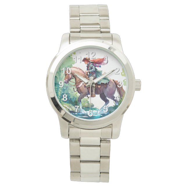Woman riding horse watch (Front)