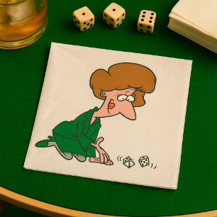 Woman Rolling Dice Paper Napkins