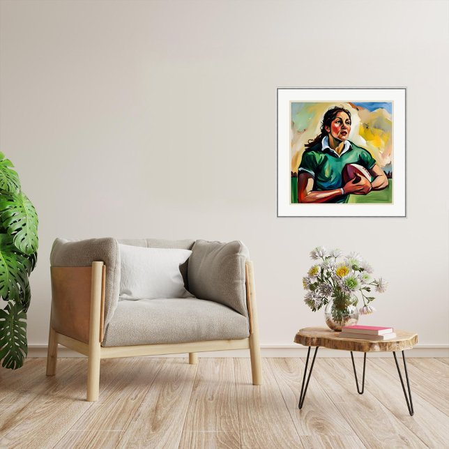 Woman Rugby Player Wrapped Canvas Print (Woman Rugby Player
Artist: Roger Smith)