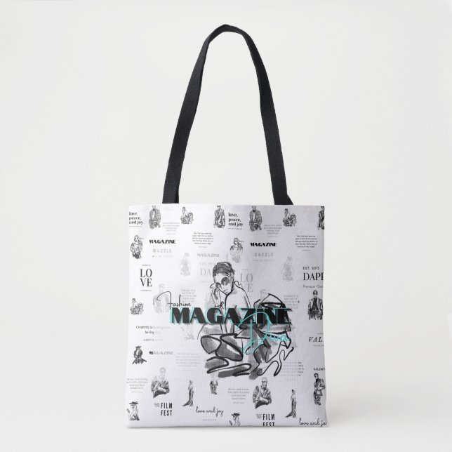 Woman’s fashion magazine design tote bag (Front)