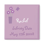 Woman´s lilac Sobriety Date magnet
