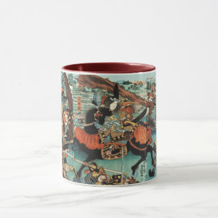 WOMAN SAMURAI TOMOE GOZEN HORSEBACK IN THE BATTLE MUG