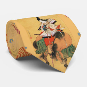 WOMAN SAMURAI TOMOE GOZEN HORSEBACK Japanese Art Tie