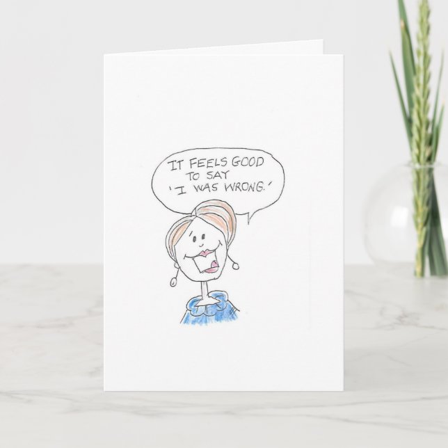 Woman saying she was wrong card (Front)