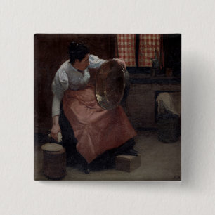 Woman Scouring 15 Cm Square Badge