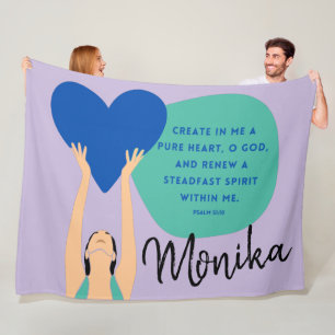 Woman Scripture Heart Christian Personalised Fleec Fleece Blanket