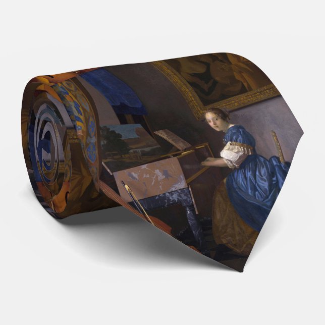 Woman Seated at a Virginal Vermeer Tie (Rolled)