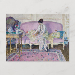 Woman Seated on Sofa Frederick Carl Frieseke Postcard