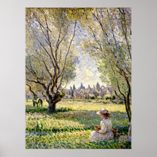 Woman Seated under the Willows Poster