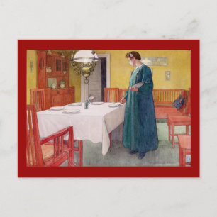 Woman Setting the Table Postcard