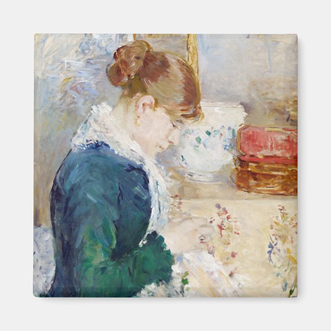 Woman Sewing, Berthe Morisot Magnet (Front)