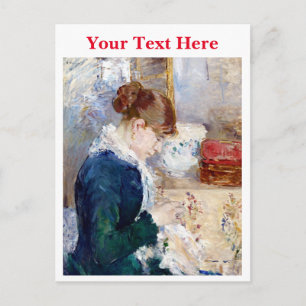 Woman Sewing by Berthe Morisot Holiday Postcard