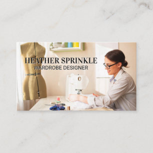 Woman Sewing Wardrobes   Seamstress Business Card