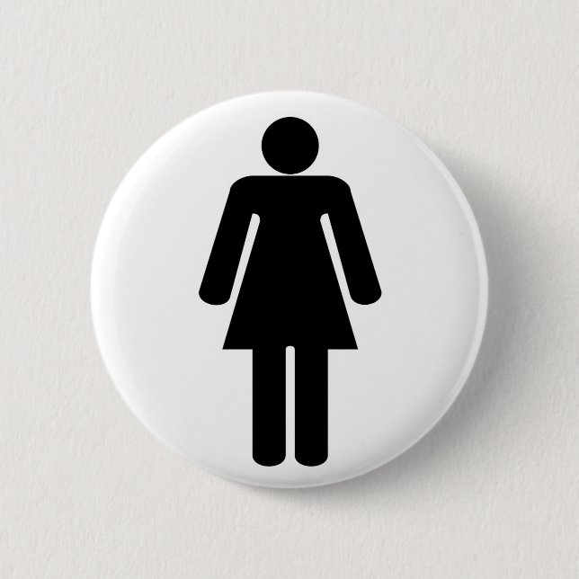 Woman Shape 6 Cm Round Badge (Front)