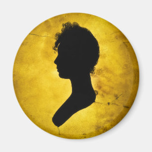 "Woman Silhouette on Gold" magnets