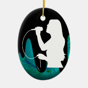 WOMAN SINGER PRODUCTS CERAMIC TREE DECORATION