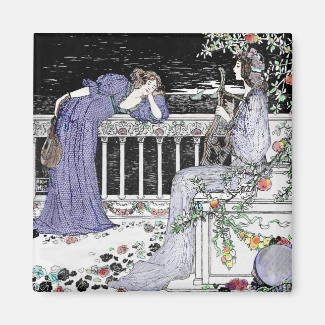 Woman Singing to Her Friend Magnet (Front)